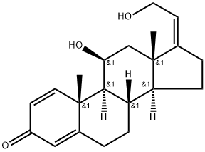 (17E)-11-hydroxy-17-(2-hydroxyethylidene)-10,13-dimethyl-7,8,9,11,12,1 4,15,16-octahydro-6H-cyclopenta[a]phenanthren-3-one Struktur