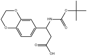 (S)-3-((tert-butoxycarbonyl)amino)-3-(2,3-dihydrobenzo[b][1,4]dioxin-6-yl)propanoicacid Struktur