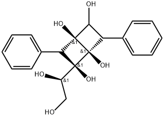 (1R,2R,4S)-2-((R)-1,2-dihydroxyethyl)-3,6-diphenylbicyclo[2.2.0]hexane-1,2,4,5-tetraol Struktur