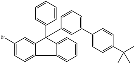 2-Bromo-9-(4'-(tert-butyl)-[1,1'-biphenyl]-3-yl)-9-phenyl-9H-fluorene Struktur