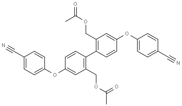 (4,4'-bis(4-cyanophenoxy)-[1,1'-biphenyl]-2,2'-diyl)bis(methylene) diacetate Struktur