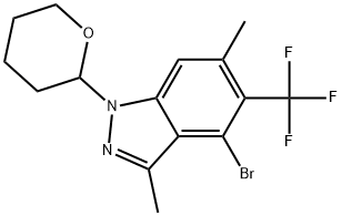 4-Bromo-3,6-dimethyl-1-(tetrahydro-2H-pyran-2-yl)-5-(trifluoromethyl)-1H-indazole Struktur