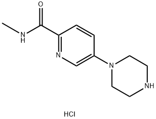 2-Pyridinecarboxamide, N-methyl-5-(1-piperazinyl)-, hydrochloride (1:) Struktur