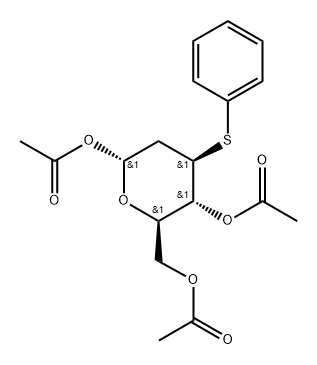 .alpha.-D-arabino-Hexopyranose, 2-deoxy-3-S-phenyl-3-thio-, triacetate Struktur