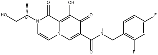 (S)-N-(2,4-difluorobenzyl)-9-hydroxy-2-(1-hydroxypropan-2-yl)-1,8-dioxo-1,8-dihydro-2H-pyrido[1,2-a]pyrazine-7-carboxamide Struktur