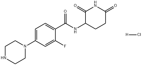 N-(2,6-dioxopiperidin-3-yl)-2-fluoro-4-(piperazin-1-yl)benzamide hydrochloride Struktur