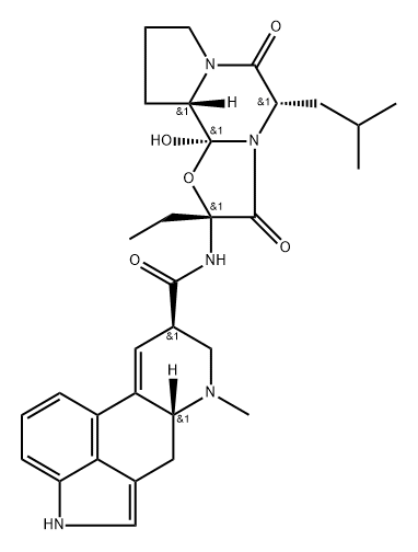 2'-Ethyl-12'-hydroxy-5'α-(2-methylpropyl)ergotaman-3',6',18-trione Struktur