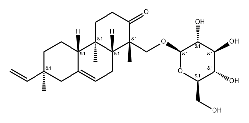 (1S)-1β-[(β-D-Altropyranosyloxy)methyl]-7α-vinyl-3,4,4a,4bα,5,6,7,8,10,10aα-decahydro-1,4aβ,7-trimethylphenanthren-2(1H)-one Struktur