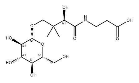 4-O-(b-D-Glucopyranosyl)-D-pantothenic acid Struktur