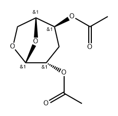 .beta.-D-arabino-Hexopyranose, 1,6-anhydro-3-deoxy-, diacetate Struktur