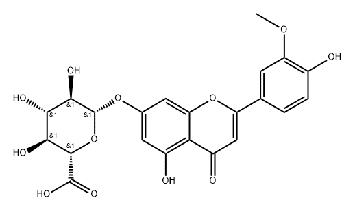 β-D-Glucopyranosiduronic acid, 5-hydroxy-2-(4-hydroxy-3-methoxyphenyl)-4-oxo-4H-1-benzopyran-7-yl Struktur