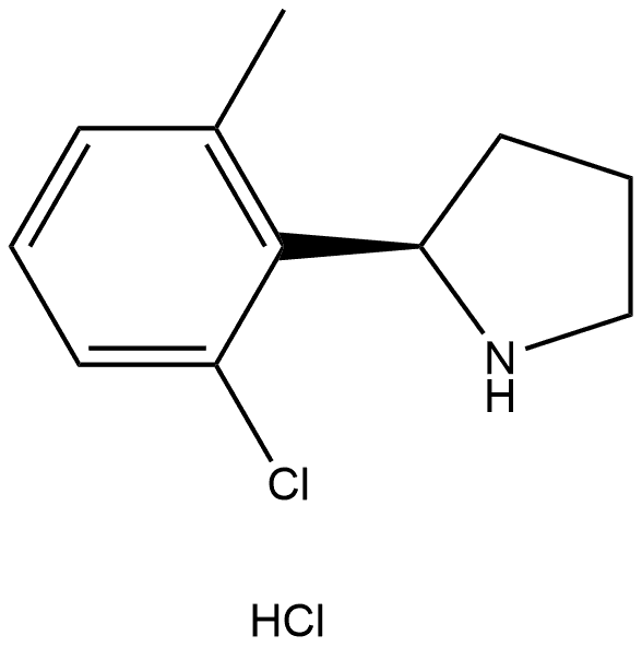 (R)-2-(2-chloro-6-methylphenyl)pyrrolidine hydrochloride Struktur