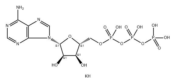 Adenosine 5'-(tetrahydrogen triphosphate), monopotassium salt (8CI,9CI) Struktur