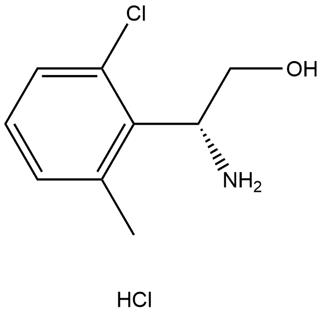 (R)-2-amino-2-(2-chloro-6-methylphenyl)ethan-1-ol hydrochloride Struktur