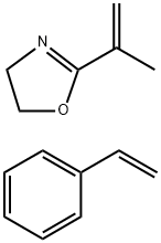 Oxazole, 4,5-dihydro-2-(1-methylethenyl)-, polymer with ethenylbenzene Struktur