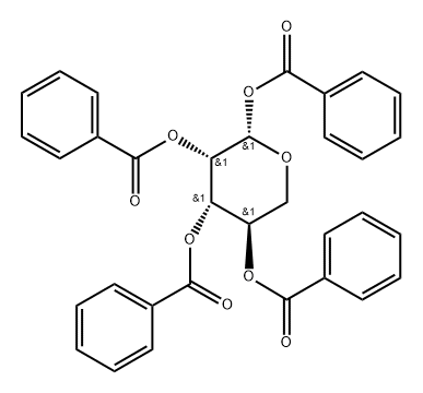 β-D-Lyxopyranose tetrabenzoate Struktur