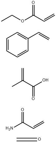 2-Propenoic acid, 2-methyl-, polymer with ethenylbenzene, ethyl 2-propenoate, formaldehyde and 2-propenamide Struktur