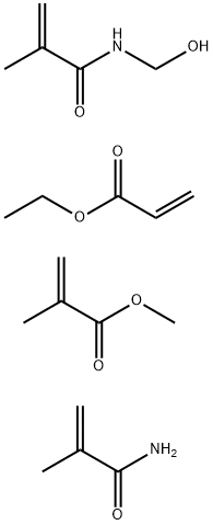 2-Propenoic acid, 2-methyl-, methyl ester, polymer with ethyl 2-propenoate, N-(hydroxymethyl)-2-methyl-2-propenamide and 2-methyl-2-propenamide Polymer of methyl methacrylate, ethyl acrylate,methacrylamide, methylol methacrylamide Struktur