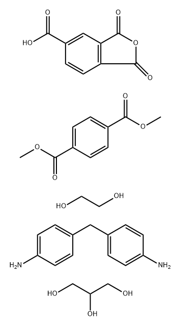 1,4-Benzenedicarboxylic acid, dimethyl ester, polymer with 1,3-dihydro-1,3-dioxo-5-isobenzofurancarboxylic acid, 1,2-ethanediol, 4,4'-methylenebis[benzenamine] and 1,2,3-propanetriol Struktur