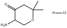 5-amino-2,2-dimethyltetrahydro-4H-pyran-4-one hydrochloride Struktur