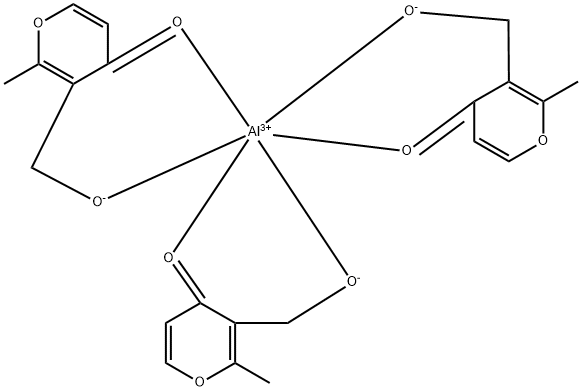 Tris(3-hydroxy-2-methyl-4H-pyran-4-onato)aluminum Struktur