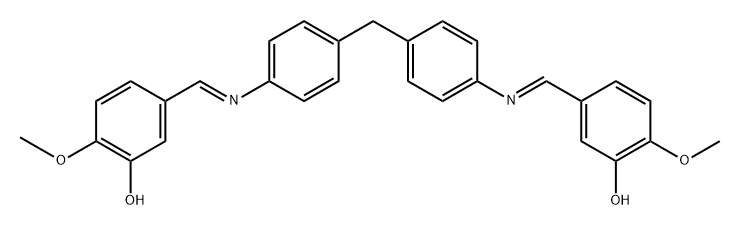 3,3'-[methylenebis(4,1-phenylenenitrilomethylylidene)]bis(6-methoxyphenol) Struktur