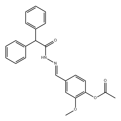 4-[2-(diphenylacetyl)carbonohydrazonoyl]-2-methoxyphenyl acetate Struktur