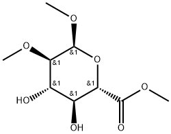 Methyl 2-O-methyl-α-D-glucopyranosiduronic acid methyl ester Struktur