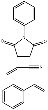 2-Propenenitrile, polymer with ethenylbenzene and 1-phenyl-1H-pyrrole-2,5-dione Struktur