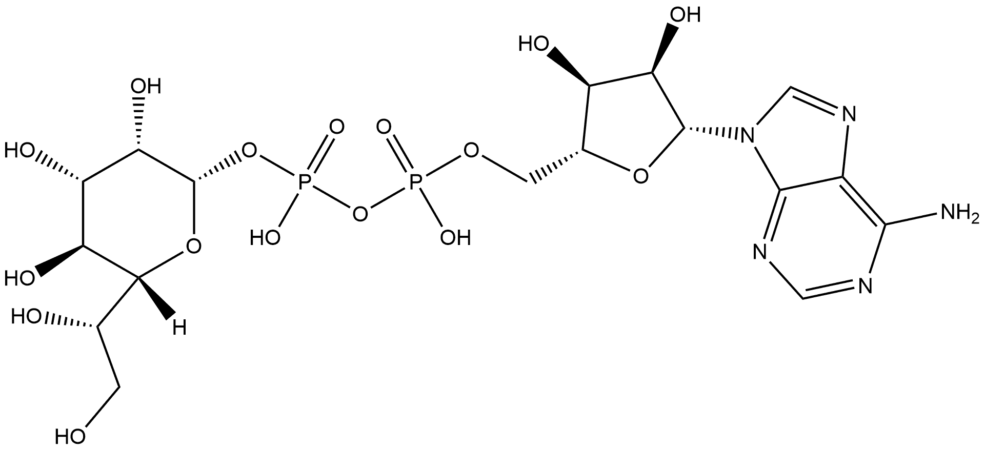 Adenosine 5'-(trihydrogen diphosphate), P'-L-glycero-β-D-manno-heptopyranosyl ester Struktur