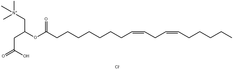 1-Propanaminium, 3-carboxy-N,N,N-trimethyl-2-[[(9Z,12Z)-1-oxo-9,12-octadecadien-1-yl]oxy]-, chloride (1:1) Struktur