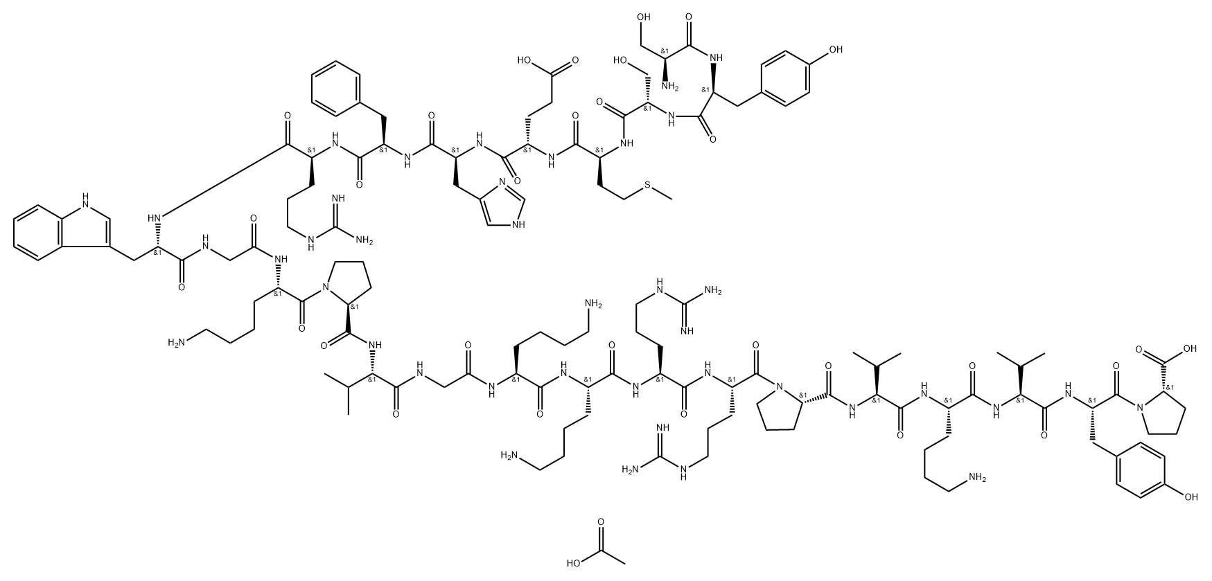 α1-24-Corticotropin, 7-(D-phenylalanine)-, acetate (salt) (8CI) Struktur