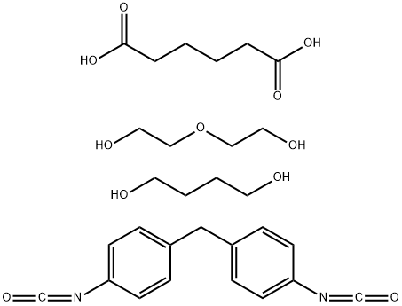 Hexanedioic acid, polymer with 1,4-butanediol, 1,1-methylenebis4-isocyanatobenzene and 2,2-oxybisethanol Struktur