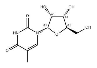 2,4(1H,3H)-Pyrimidinedione, 5-methyl-1-α-D-ribofuranosyl- Struktur