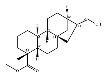 Kauran-18-oic acid, 17-hydroxy-, methyl ester, (4α,16α)- Struktur