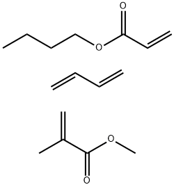 2-Propenoic acid, 2-methyl-, methyl ester, polymer with 1,3-butadiene and butyl 2-propenoate Struktur