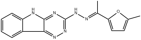 Ethanone, 1-(5-methyl-2-furanyl)-, 2-(5H-1,2,4-triazino[5,6-b]indol-3-yl)hydrazone Struktur