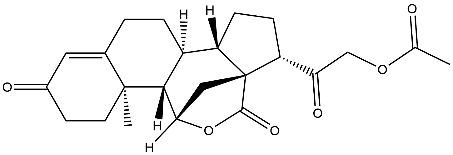 Pregn-4-en-18-oic acid, 21-(acetyloxy)-11-hydroxy-3,20-dioxo-, γ-lactone, (11β)- (9CI) Struktur