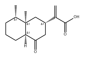 (2S,4aα)-Decahydro-8α,8aα-dimethyl-α-methylene-4-oxo-2α-naphthaleneacetic acid Struktur