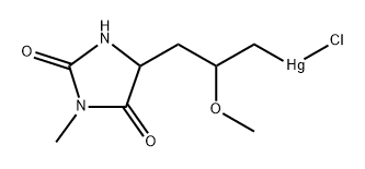 5-[3-[Chloromercurio(II)]-2-methoxypropyl]-3-methylhydantoin Struktur