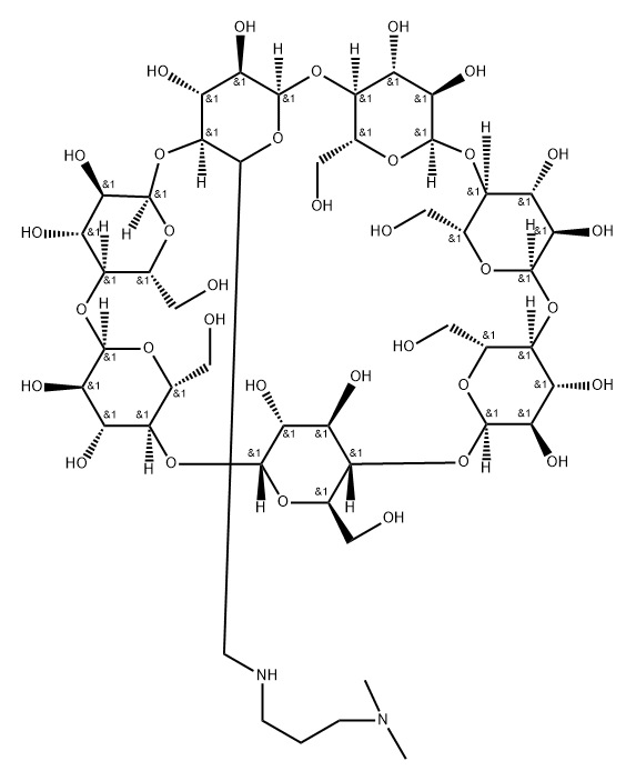 6A-deoxy-6A-[[3-(diMethylaMino)propyl]aMino]-beta-Cyclodextrin Struktur