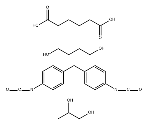 Hexanedioic acid, polymer with 1,4-butanediol, 1,1-methylenebis4-isocyanatobenzene and 1,2-propanediol Struktur