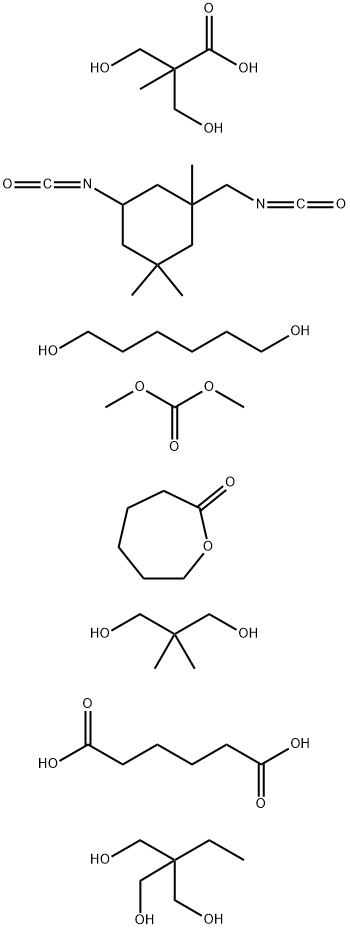 Hexanedioic acid polymer with dimethyl carbonate, 2,2-dimethyl-1,3-propanediol, 2-ethyl-2-(hydroxymethyl)-1,3-propanediol, 1,6-hexanediol, 3-hydroxy-2-(hydroxymethyl)-2-methylpropanoic acid, 5-isocyanato-1-(isocyanatomethyl)-1,3,3-trimethylcyclohexane and Struktur