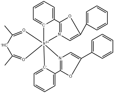 Bis(2,5-diphenyloxazole-C2,N')(acetylacetonato)iridium(III) Struktur