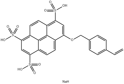 8-[(4-ethenylphenyl)methoxy]-1,3,6-pyrenetrisulfonic acid sodium salt (1:3) Struktur