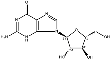 2-Amino-9-α-D-arabinofuranosyl-1,9-dihydro-6H-purin-6-one Struktur