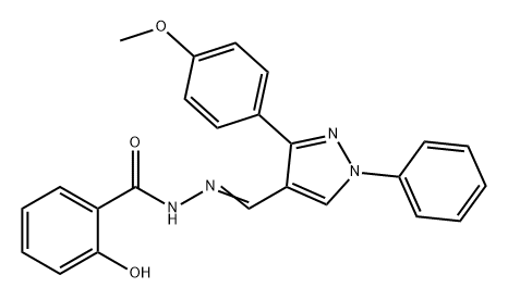 2-Hydroxy-N'-((3-(4-methoxyphenyl)-1-phenyl-1H-pyrazol-4-yl)methylene)benzohydrazide Struktur