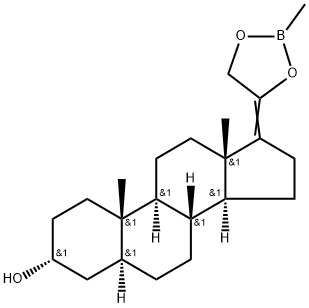 20,21-(Methylboranediylbisoxy)-5α-pregn-17(20)-en-3α-ol Struktur