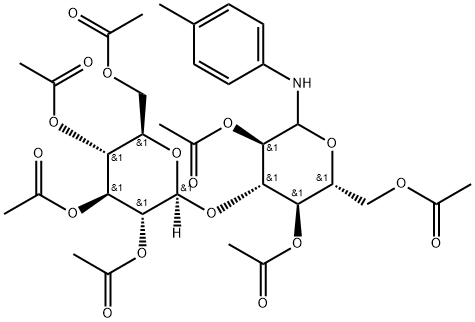 N-(4-Methylphenyl)-3-O-(2-O,3-O,4-O,6-O-tetraacetyl-β-D-glucopyranosyl)-2-O,4-O,6-O-triacetyl-D-glucopyranosylamine Struktur