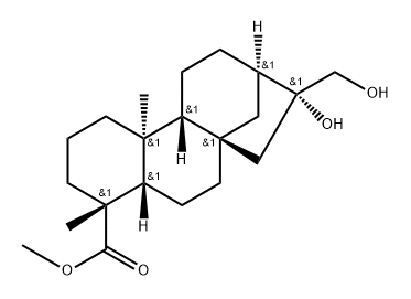 Kauran-18-oic acid, 16,17-dihydroxy-, methyl ester, (4α)- Struktur